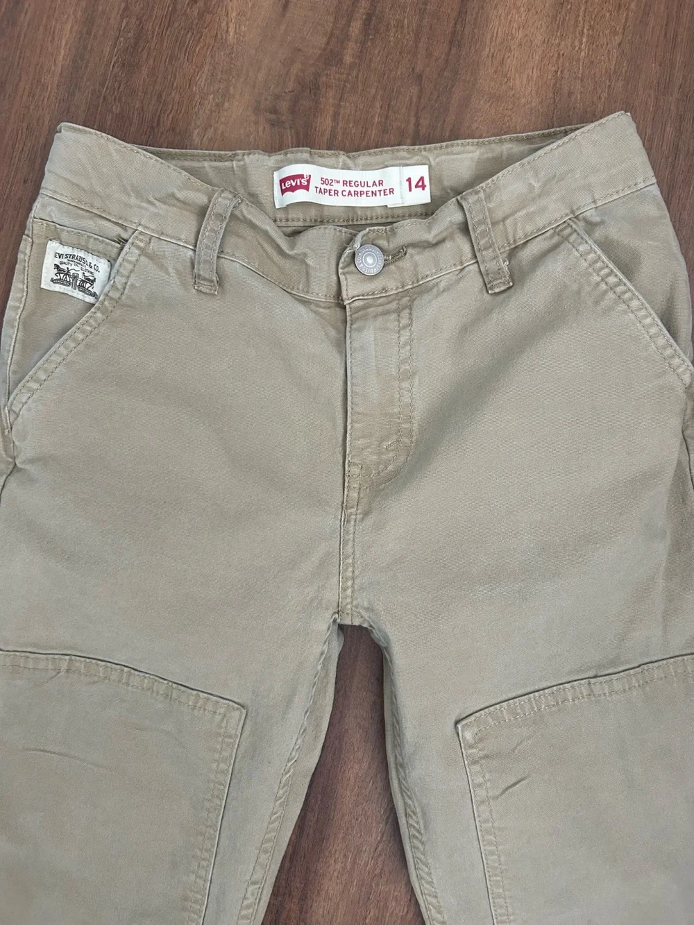 Levi’s 502 Girls Size 14 Carpenter Pants Khaki Utility Y2K Workwear